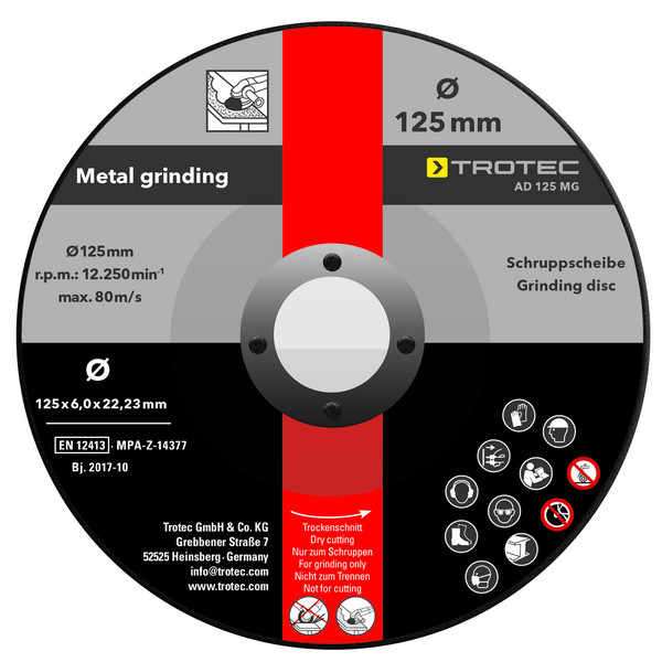 Juego de discos de corte y desbaste 125 mm - TROTEC