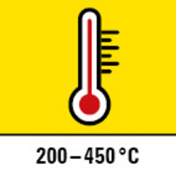 Ajuste de la temperatura de 200 °C a 450 °C