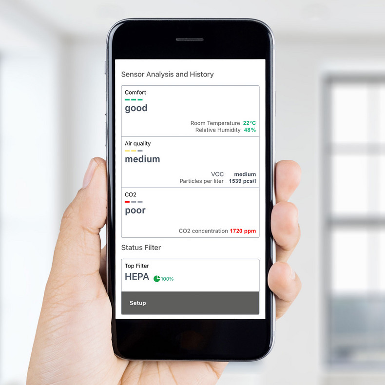 Aplicación Trotec Control: Control del purificador de aire con el teléfono inteligente