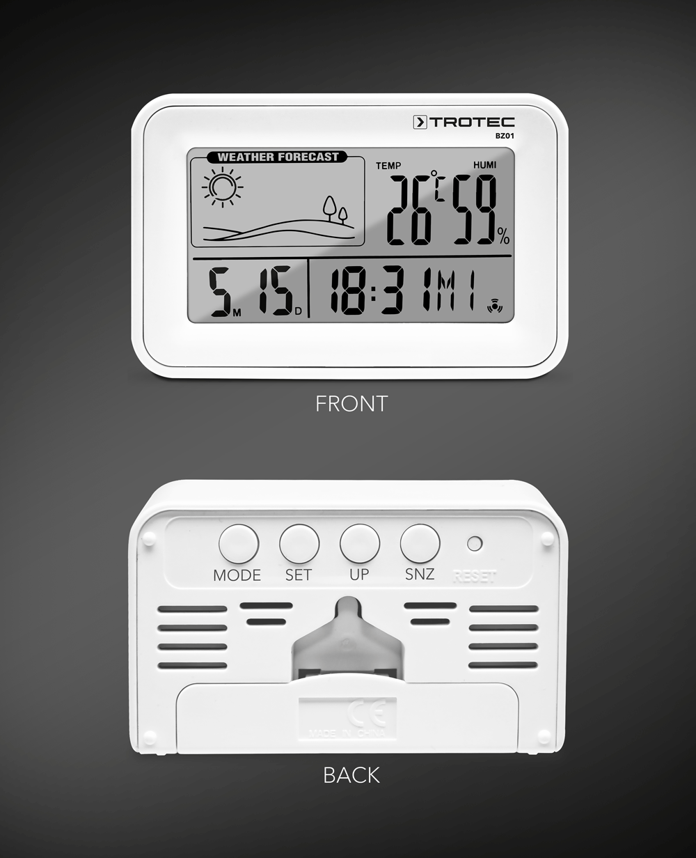 YUANRANER Reloj despertador digital con temperatura interior