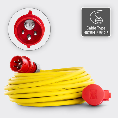 Cable alargador profesional - cable tipo H07RN-F 5G2.5