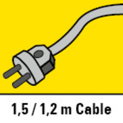 Cable de 1,5 m y 1,2 m de largo para un amplio rango de acción