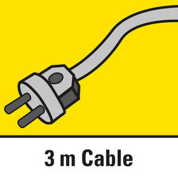 Cable de 3 metros de largo para un amplio rango de acción