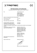 Declaración de conformidad deshumidificador TTK 100 S (INT)