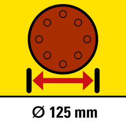 Diámetro de la superficie de lijado 125 mm