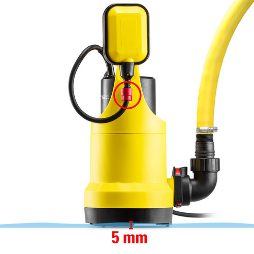 En funcionamiento continuo puede absorber en plano hasta 5 mm de agua residual.