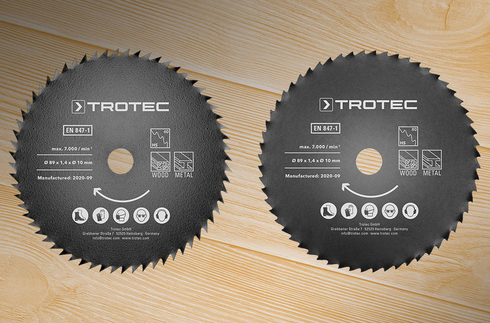 Juegos de hojas para sierras circulares - TROTEC