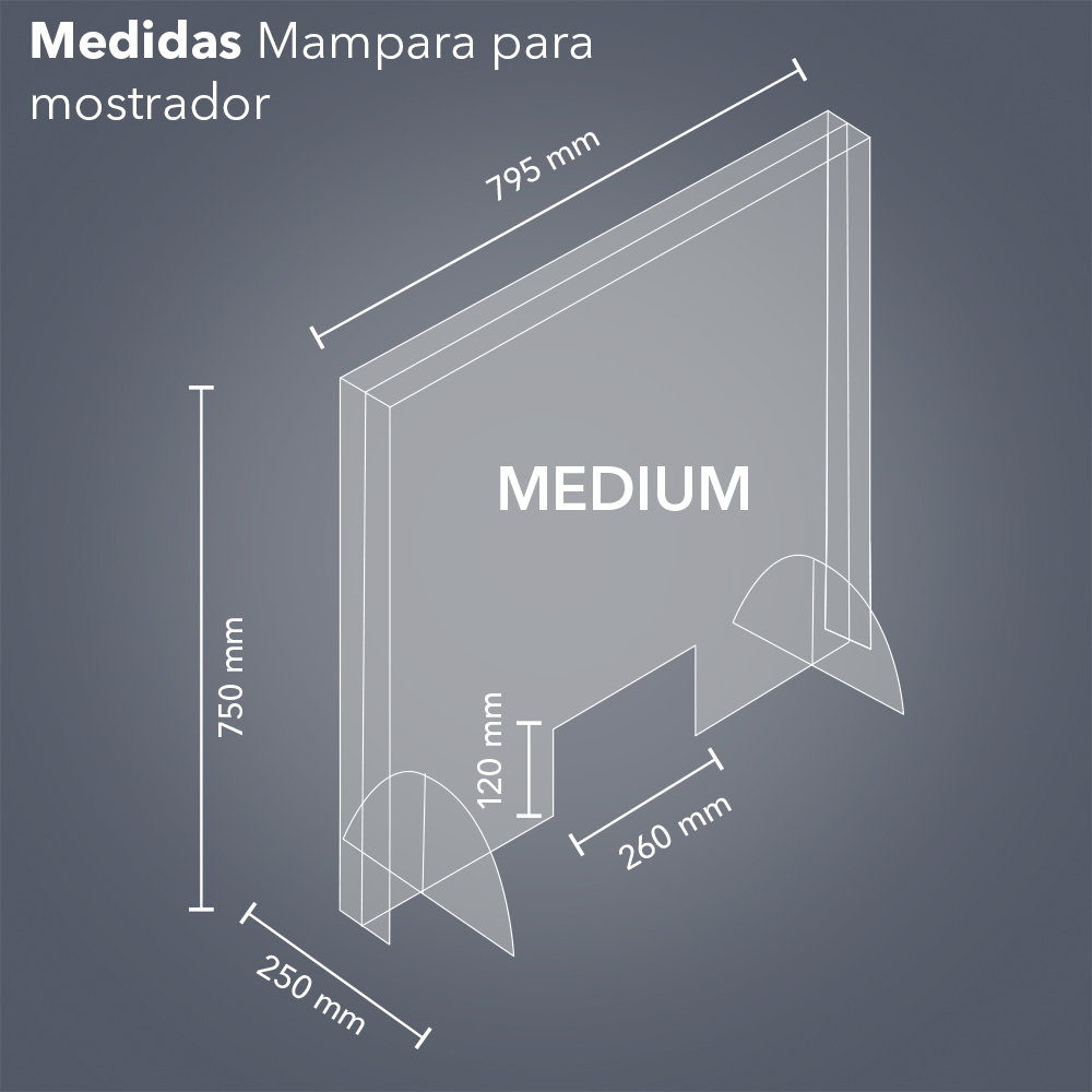 Medidas de la mampara para mostrador (medium)