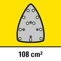 Superficie de lijado del patín triangular 108 cm²